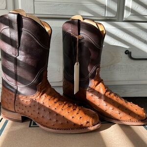The Duke Tecovas Ostrich boots NEW With Box